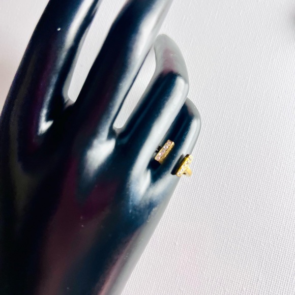 Kate Spade Raise the Bar Gold Plated Pave Style Ring in Sz 5-6 Like New - Picture 4 of 10